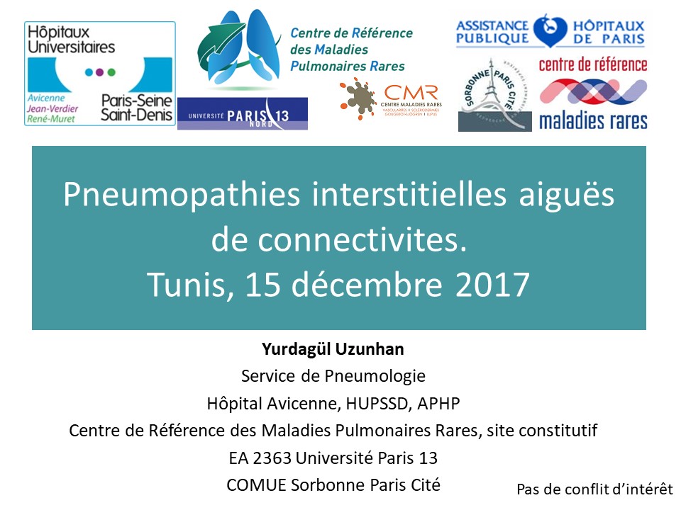 Pneumopathies infiltrantes diffuses aiguës des connectivites. Y. Uzunhan