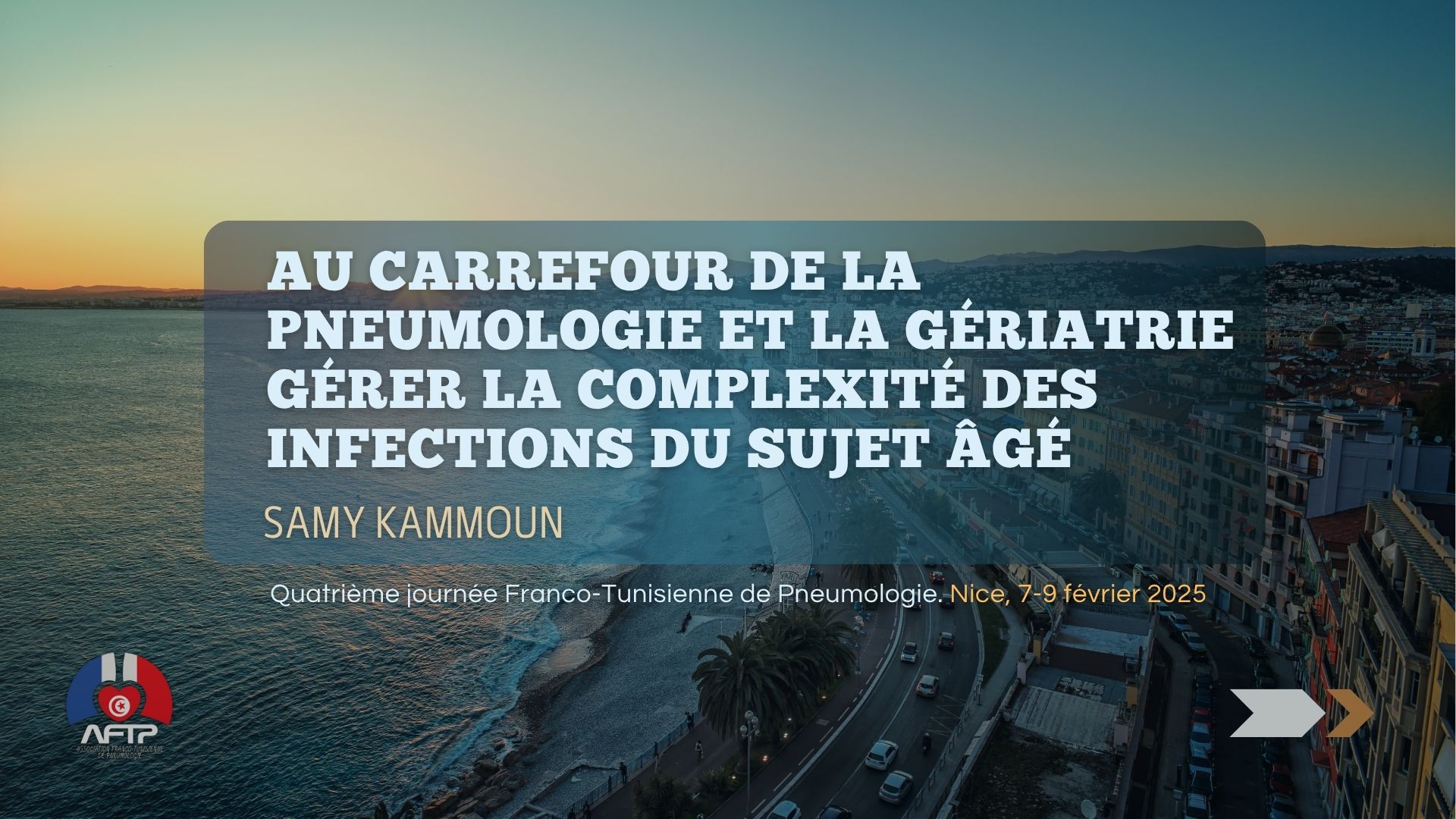Infections respiratoires du sujet âgé au carrefour de la pneumologie et la gériatrie. Samy KAMMOUN