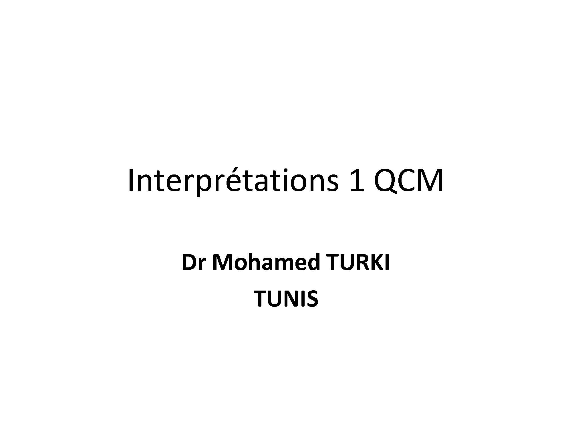 Interprétation de tracés de polygraphie. Mohamed Turki