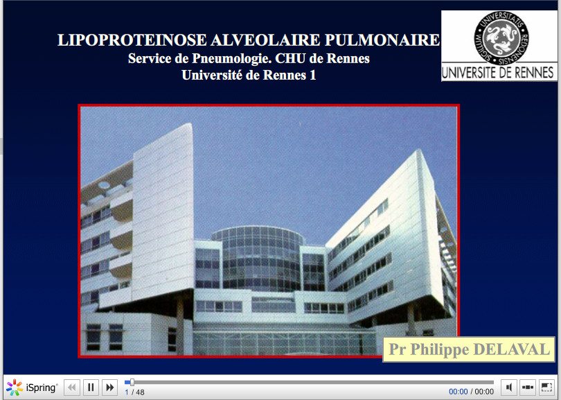Lipoprotéinose alvéolaire pulmonaire. Philippe Delaval