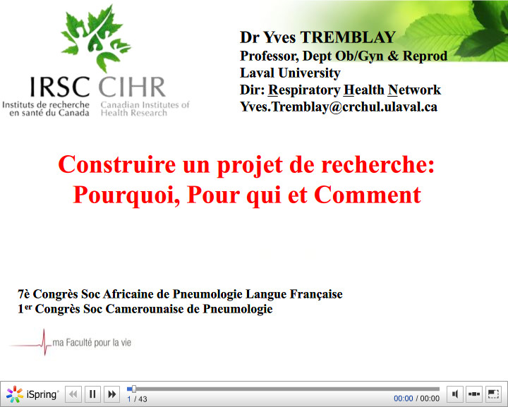 Construire un projet de recherche Pourquoi, Pour qui et Comment. Y Tremblay