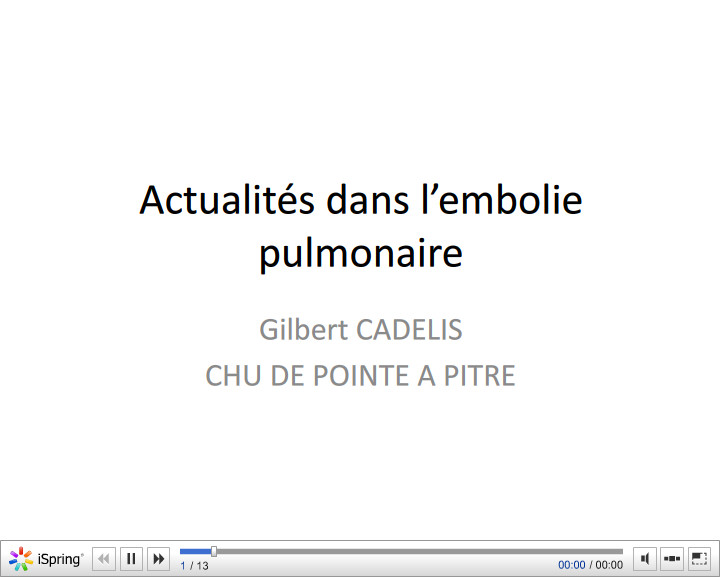 Nouveautés dans l'embolie pulmonaire. Gilbert CADELIS