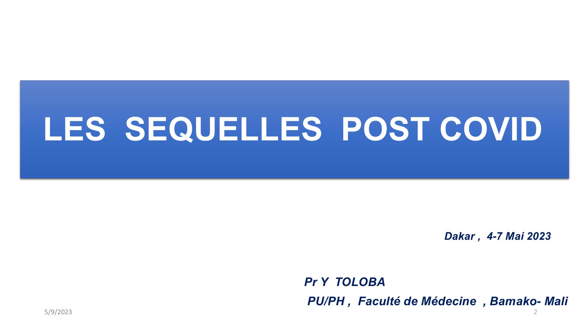 Séquelles post COVID. TOLOBA