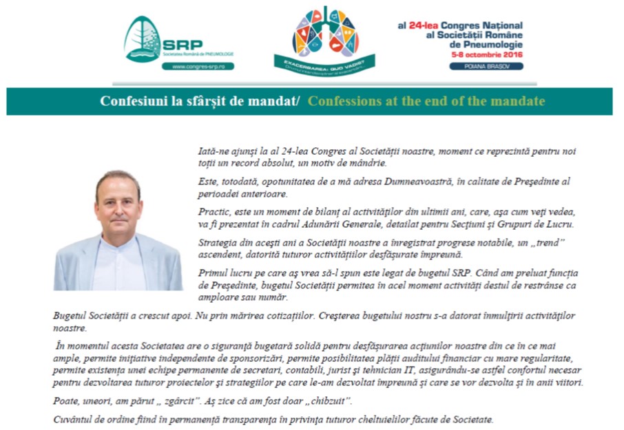 Editorial Pr Florin MIHALTAN Président 2010 2016