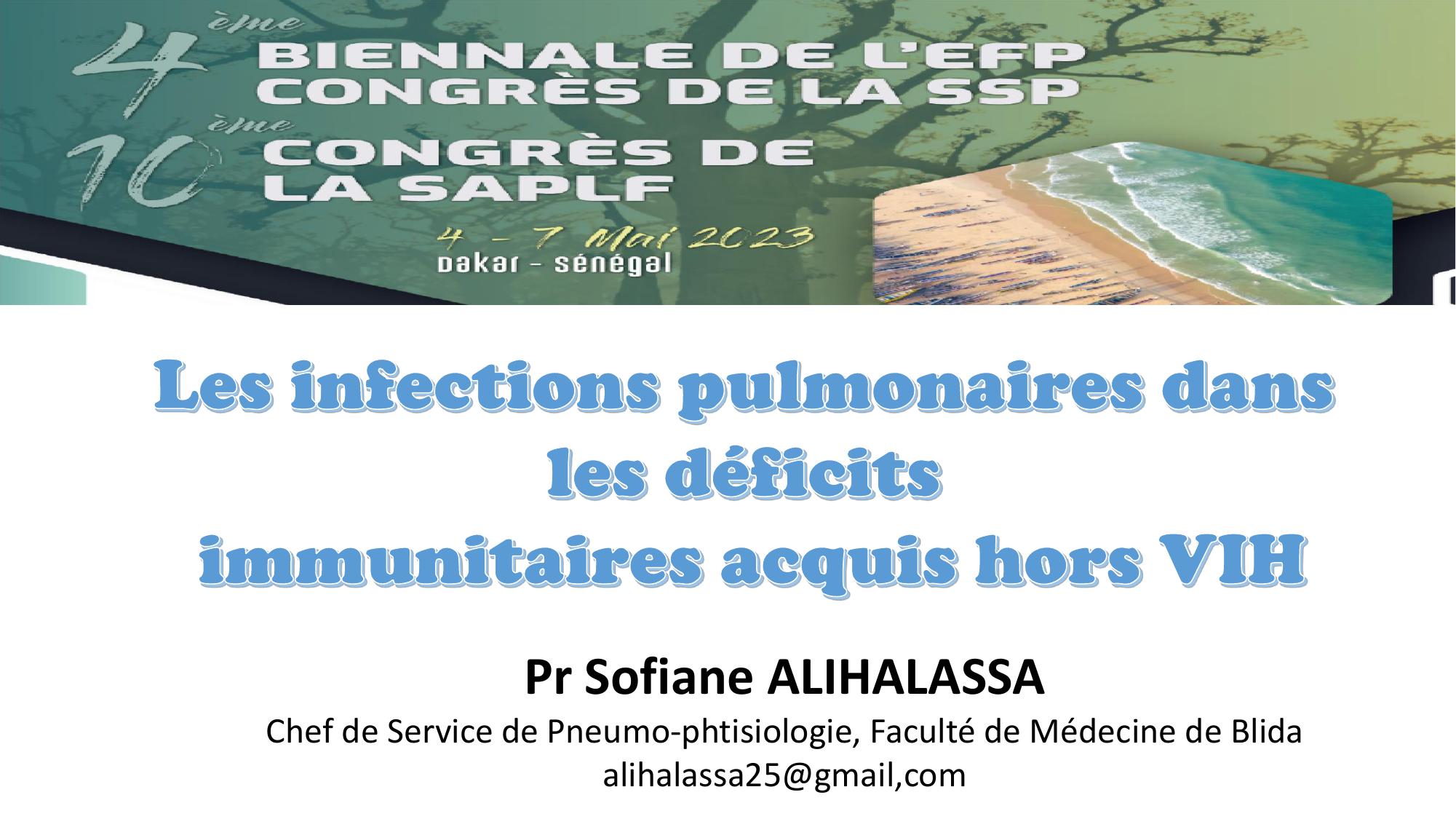 Infections respiratoires aigues du patient immunodéprimé non HIV. Sofiane ALIHALASSA
