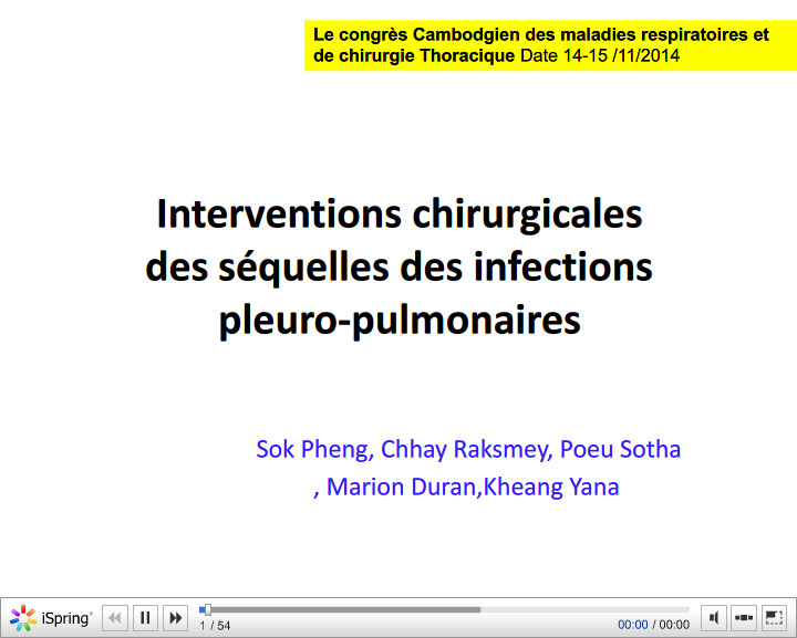 Interventions chirurgicales des séquelles des infections pleuro-pulmonaires